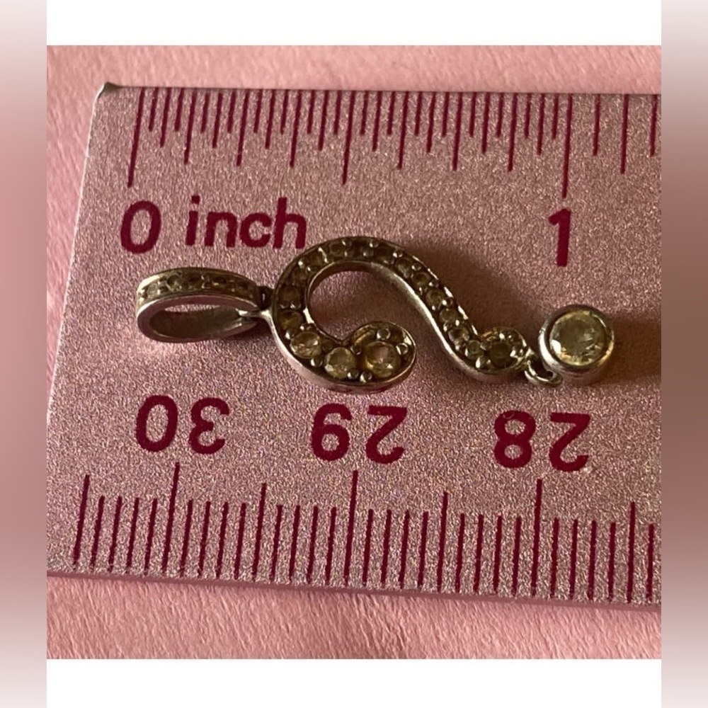 Sterling Silver Cubic Zirconia Question Mark Pendant #7248 - Picture 6 of 6